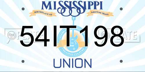 54IT198 Mississippi License Plate