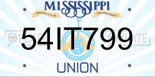 54IT799 Mississippi License Plate