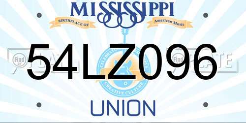 54LZ096 Mississippi License Plate