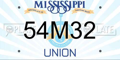 54M32 Mississippi License Plate