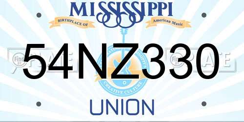 54NZ330 Mississippi License Plate