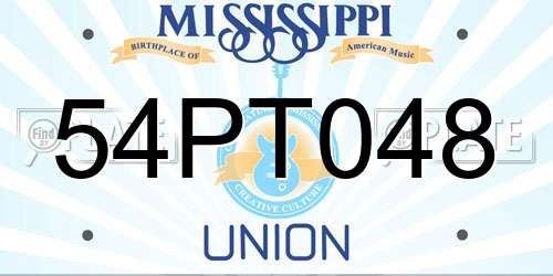 54PT048 Mississippi License Plate