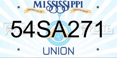 54SA271 Mississippi License Plate