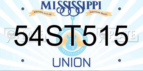 54ST515 Mississippi License Plate