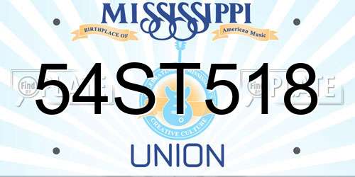 54ST518 Mississippi License Plate