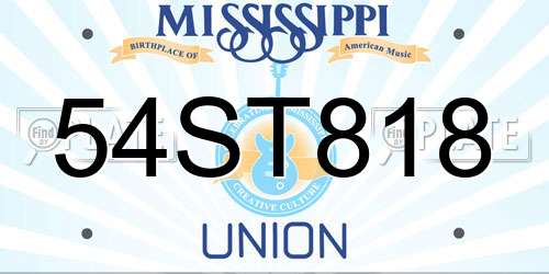54ST818 Mississippi License Plate