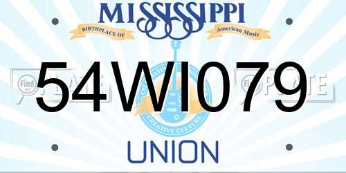 54WI079 Mississippi License Plate