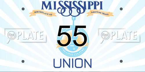 55 Mississippi License Plate