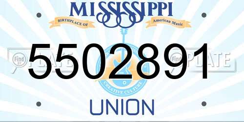 5502891 Mississippi License Plate
