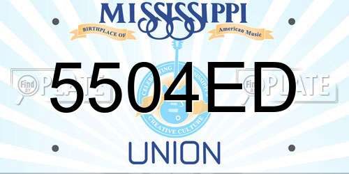 5504ED Mississippi License Plate
