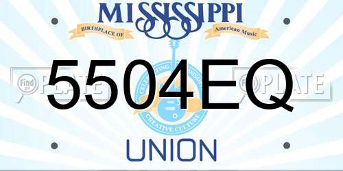 5504EQ Mississippi License Plate