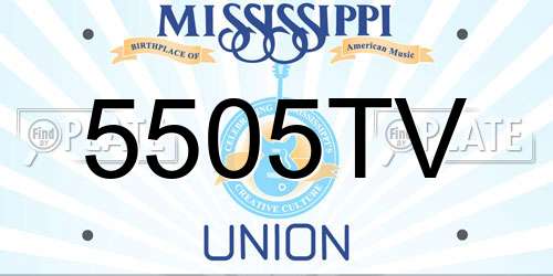 5505TV Mississippi License Plate