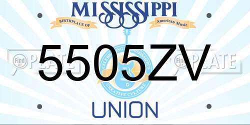 5505ZV Mississippi License Plate