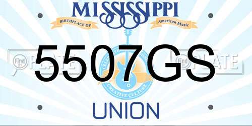 5507GS Mississippi License Plate