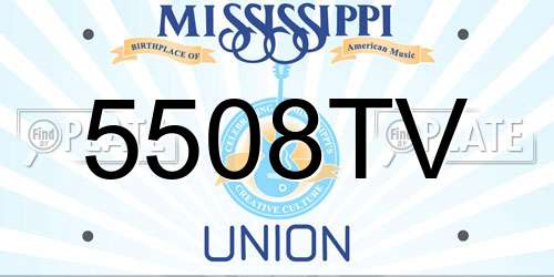 5508TV Mississippi License Plate