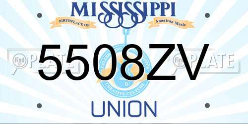 5508ZV Mississippi License Plate