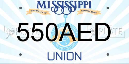 550AED Mississippi License Plate