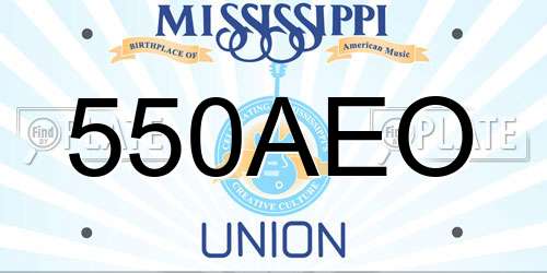 550AEO Mississippi License Plate