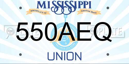 550AEQ Mississippi License Plate
