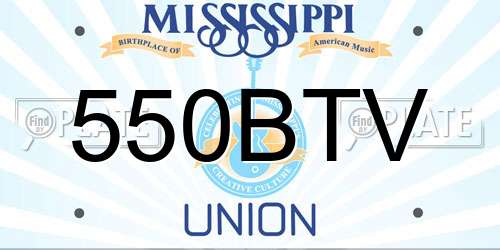 550BTV Mississippi License Plate
