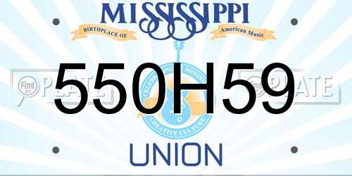 550H59 Mississippi License Plate