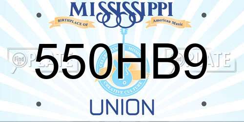 550HB9 Mississippi License Plate