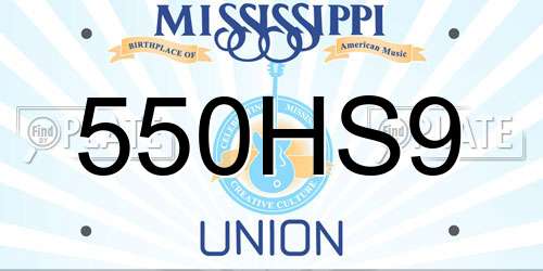 550HS9 Mississippi License Plate