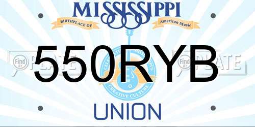 550RYB Mississippi License Plate