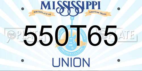 550T65 Mississippi License Plate