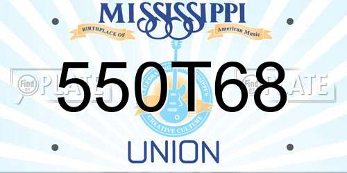 550T68 Mississippi License Plate