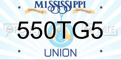 550TG5 Mississippi License Plate