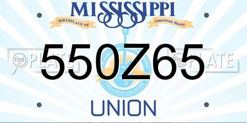 550Z65 Mississippi License Plate