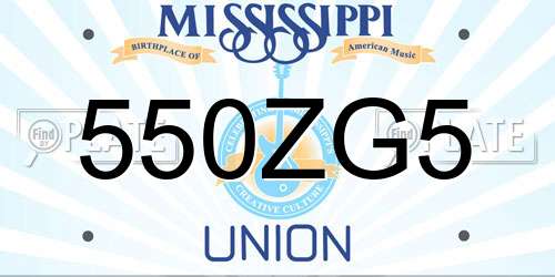550ZG5 Mississippi License Plate