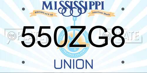 550ZG8 Mississippi License Plate