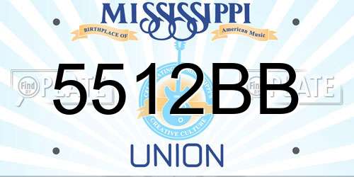 5512BB Mississippi License Plate
