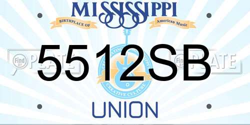 5512SB Mississippi License Plate