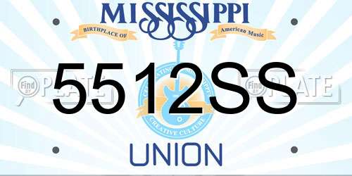 5512SS Mississippi License Plate