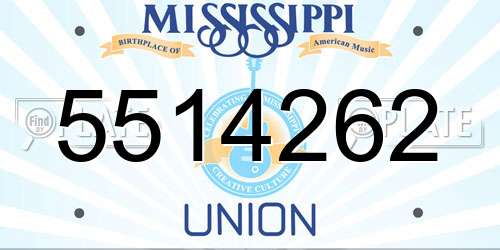 5514262 Mississippi License Plate