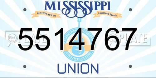 5514767 Mississippi License Plate