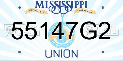 55147G2 Mississippi License Plate