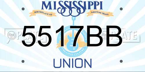 5517BB Mississippi License Plate