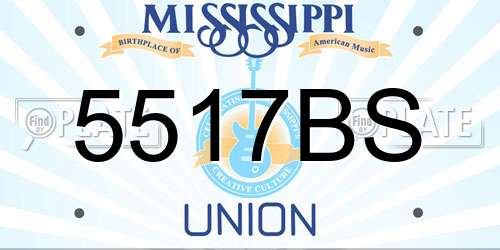 5517BS Mississippi License Plate