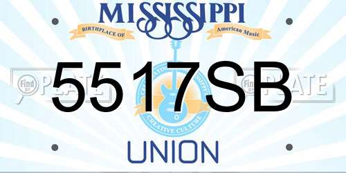 5517SB Mississippi License Plate