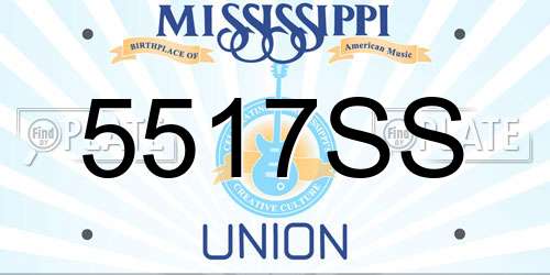 5517SS Mississippi License Plate