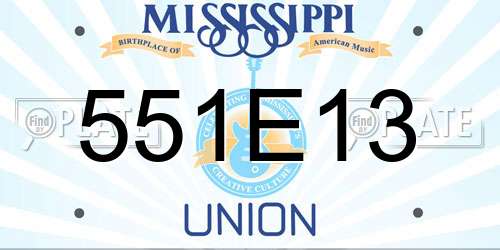 551E13 Mississippi License Plate