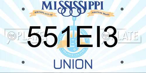 551EI3 Mississippi License Plate
