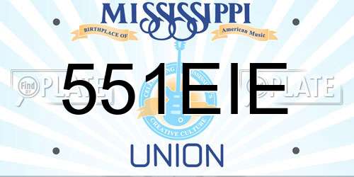 551EIE Mississippi License Plate