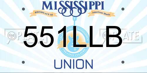 551LLB Mississippi License Plate