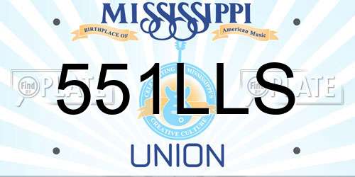 551LLS Mississippi License Plate