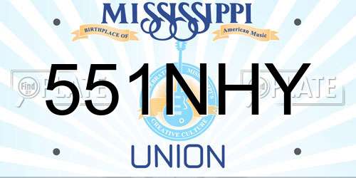 551NHY Mississippi License Plate
